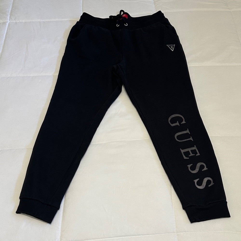 Guess Black Logo Jogger Pants